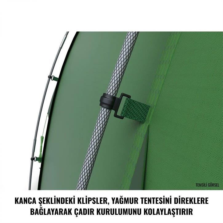 HUSKY Boston Dural 4 Kişilik Çadır (Yeşil)