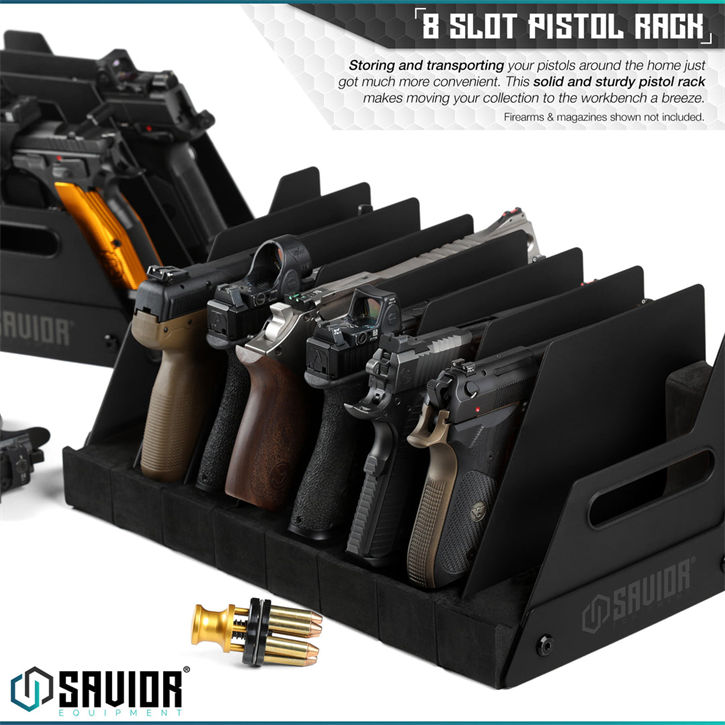 SAVIOR 4'lü Tabanca Rafı (Siyah)