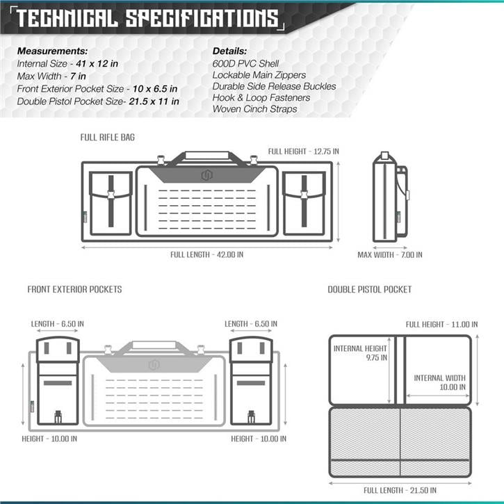SAVIOR URBAN WARFARE Çift Kapasiteli Tüfek Çantası 42" (Toprak)