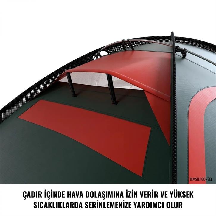 HUSKY Flame 2 Kişilik Çadır (Kırmızı)