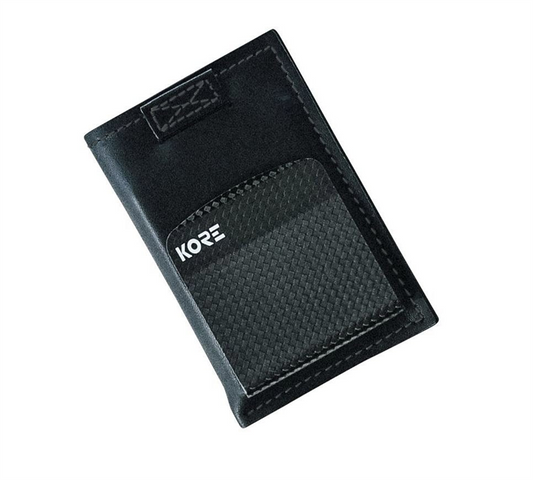 KORE İnce Deri Cüzdan + Carbon Fiber Para Klipsi