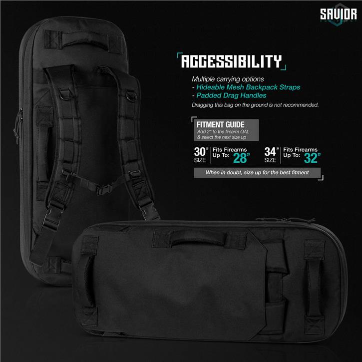 SAVIOR SPECIALIST COVERT Tekli Tüfek Çantası 34" (Siyah)