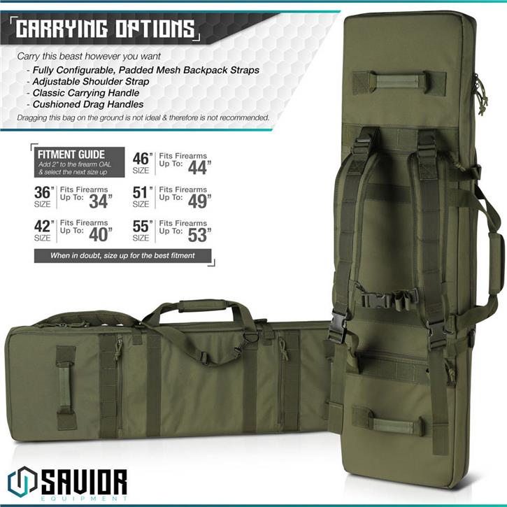 SAVIOR URBAN WARFARE Çift Kapasiteli Tüfek Çantası 51" (K.Yeşil)