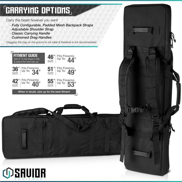 SAVIOR URBAN WARFARE Çift Kapasiteli Tüfek Çantası 51" (Siyah)