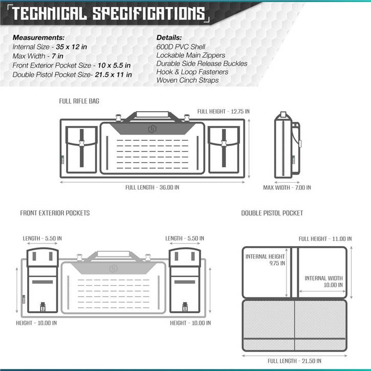 SAVIOR URBAN WARFARE Çift Kapasiteli Tüfek Çantası 36" (Siyah)